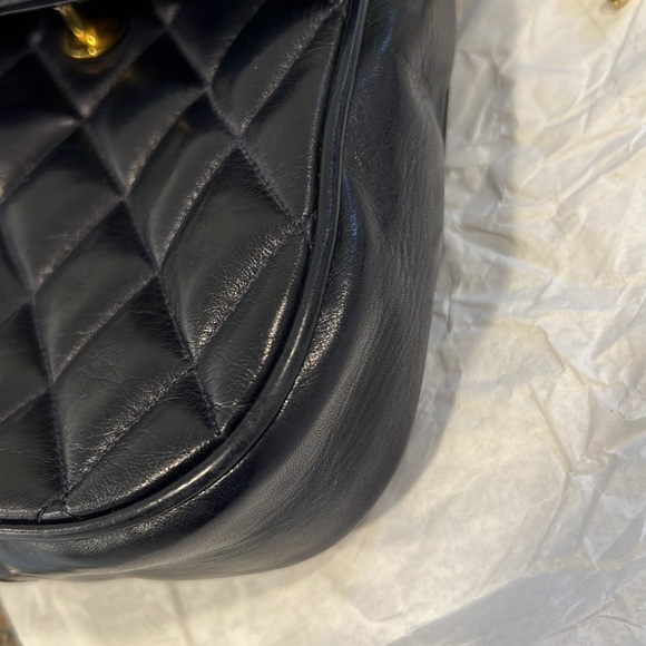 CHANEL Vintage Classic quilted lambskin navy handbag. Circa 1989-1991 - Picture 15 of 16